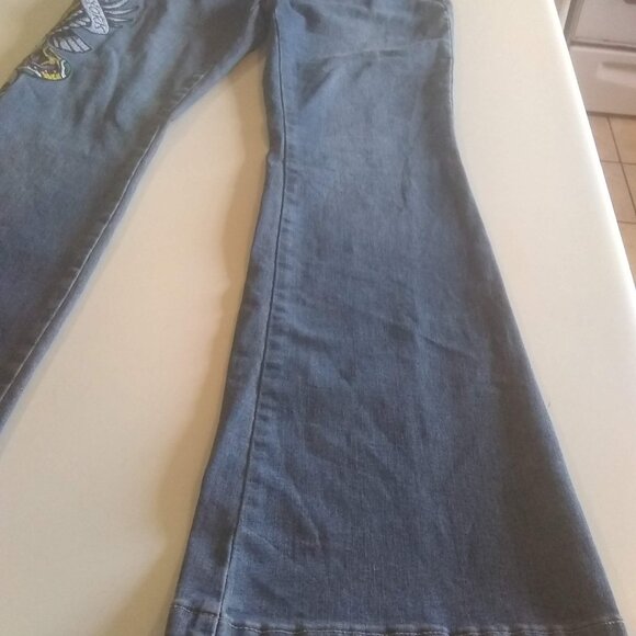 Y2K Ed Hardy Womens Flare Leg New York Jeans Sz 30 new with tags - Picture 2 of 7